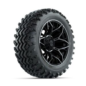 GTW Stellar Machined/Black 14 in Wheels with 23x10.00-14 Rogue All Terrain Tires   Full Set - Image 2