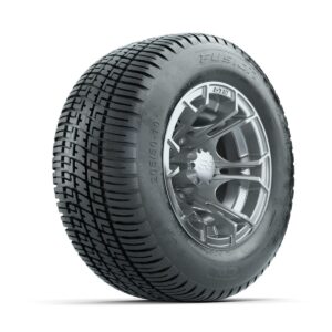 GTW Spyder Silver Brush 10 in Wheels with 205/50-10 Fusion Street Tires   Full Set - Image 2