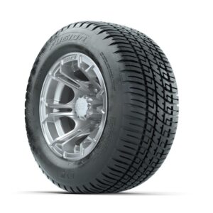 GTW Spyder Silver Brush 10 in Wheels with 205/50-10 Fusion Street Tires   Full Set - Image 3
