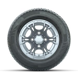 GTW Spyder Silver Brush 10 in Wheels with 205/50-10 Fusion SR Steel Belted Radial Tires Full Set - Image 2