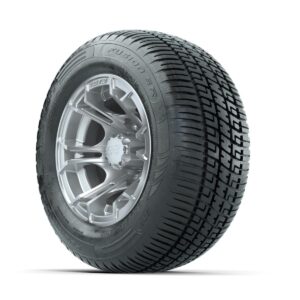 GTW Spyder Silver Brush 10 in Wheels with 205/50-10 Fusion SR Steel Belted Radial Tires Full Set - Image 3