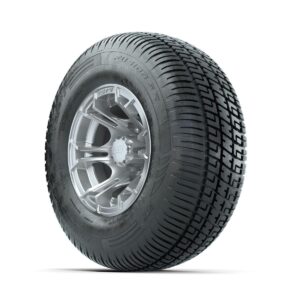 GTW Spyder Silver Brush 10 in Wheels with 205/65-R10 Fusion SR Steel Belted Radial Tires   Full Set - Image 3