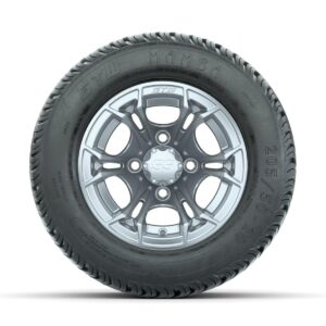 GTW Spyder Silver Brush 10 in Wheels with 205/50-10 Mamba Street Tires   Full Set - Image 2