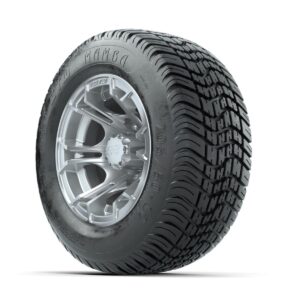 GTW Spyder Silver Brush 10 in Wheels with 205/50-10 Mamba Street Tires   Full Set - Image 3
