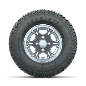 GTW Spyder Silver Brush 10 in Wheels with 205/65-10 Kenda Load Star Street Tires   Full Set - Image 2