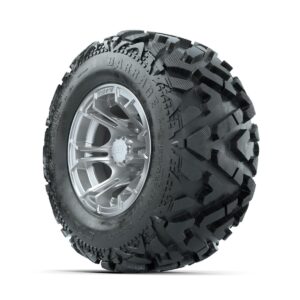 GTW Spyder Silver Brush 10 in Wheels with 20x10-10 Barrage Mud Tires   Full Set - Image 2