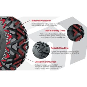 GTW Spyder Silver Brush 10 in Wheels with 20x10-10 Barrage Mud Tires   Full Set - Image 3