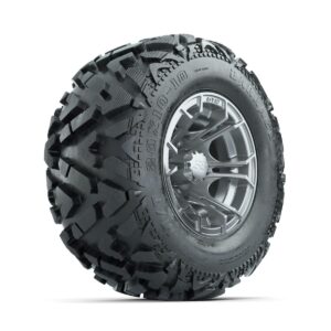 GTW Spyder Silver Brush 10 in Wheels with 20x10-10 Barrage Mud Tires   Full Set - Image 6