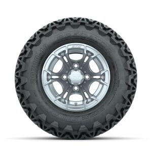 GTW Spyder Silver Brush 10 in Wheels with 20x10-10 Predator All Terrain Tires Full Set - Image 3