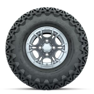 GTW Spyder Silver Brush 10 in Wheels with 22x11-10 Predator All Terrain Tires Full Set - Image 2