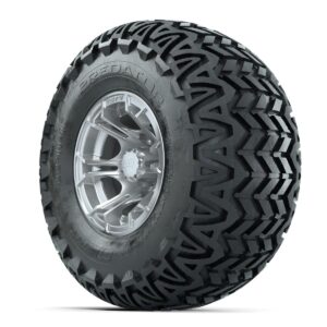 GTW Spyder Silver Brush 10 in Wheels with 22x11-10 Predator All Terrain Tires Full Set - Image 3