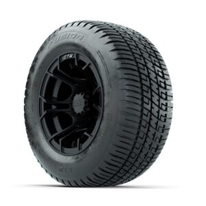 GTW Spyder Matte Black 10 in Wheels with 205/50-10 Fusion Street Tires   Full Set - Image 2