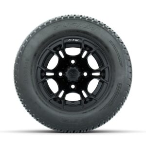 GTW Spyder Matte Black 10 in Wheels with 205/50-10 Fusion Street Tires   Full Set - Image 3