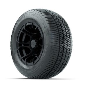 GTW Spyder Matte Black 10 in Wheels with 205/50-10 Fusion SR Steel Belted Radial Tires   Full Set - Image 2
