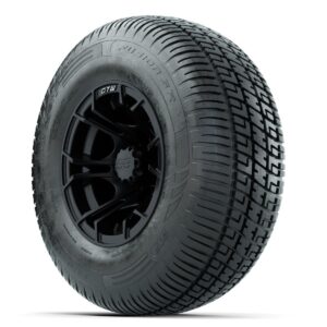 GTW Spyder Matte Black 10 in Wheels with 205/65-R10 Fusion SR Steel Belted Radial Tires   Full Set - Image 3
