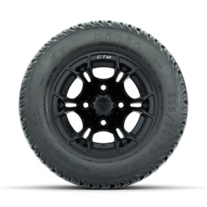 GTW Spyder Matte Black 10 in Wheels with 205/50-10 Mamba Street Tires   Full Set - Image 2