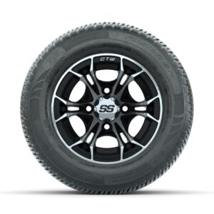 GTW Spyder Machined/Black 10 in Wheels with 205/50-10 Fusion SR Steel Belted Radial Tires   Full Set - Image 2