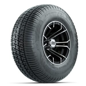 GTW Spyder Machined/Black 10 in Wheels with 205/65-R10 Fusion SR Steel Belted Radial Tires   Full Set - Image 2