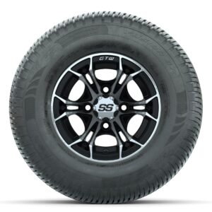 GTW Spyder Machined/Black 10 in Wheels with 205/65-R10 Fusion SR Steel Belted Radial Tires   Full Set - Image 3