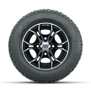 GTW Spyder Machined/Black 10 in Wheels with 205/50-10 Mamba Street Tires   Full Set - Image 2