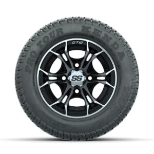 GTW Spyder Machined/Black 10 in Wheels with 205/50-10 Kenda Pro Tour Low-profile Tires   Full Set - Image 2