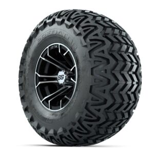 GTW Spyder Machined/Black 10 in Wheels with 22x11-10 Predator All Terrain Tires Full Set - Image 2