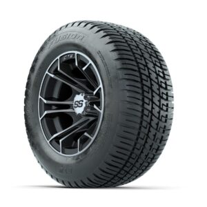 GTW Spyder Machined/Matte Grey 10 in Wheels with 205/50-10 Fusion Street Tires   Full Set - Image 3