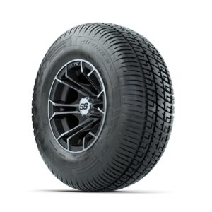 GTW Spyder Machined/Matte Grey 10 in Wheels with 205/65-R10 Fusion SR Steel Belted Radial Tires   Full Set - Image 3