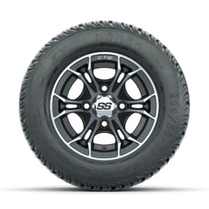 GTW Spyder Machined/Matte Grey 10 in Wheels with 205/50-10 Mamba Street Tires   Full Set - Image 3