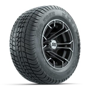 GTW Spyder Machined/Matte Grey 10 in Wheels with 205/50-10 Kenda Pro Tour Low-profile Tires   Full Set - Image 3