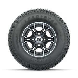 GTW Spyder Machined/Matte Grey 10 in Wheels with 205/65-10 Kenda Load Star Street Tires   Full Set - Image 2