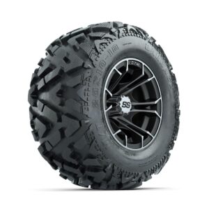 GTW Spyder Machined/Matte Grey 10 in Wheels with 20x10-10 Barrage Mud Tires Full Set - Image 3