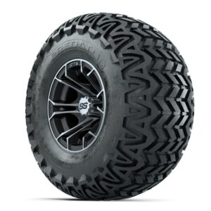 GTW Spyder Machined/Matte Grey 10 in Wheels with 22x11-10 Predator All Terrain Tires Full Set - Image 3