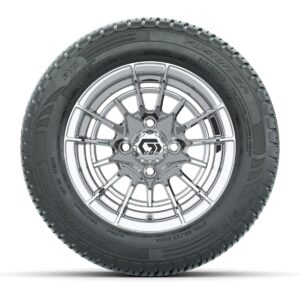 GTW® Boost Chrome 12 in Wheels with 215/50-R12 Fusion S/R Steel Belt Radial Tires – Full Set - Image 3