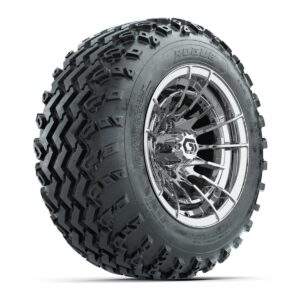 GTW® Boost Chrome 12 in Wheels with 22x11.00-12 Rogue All-Terrain Tires – Full Set - Image 2