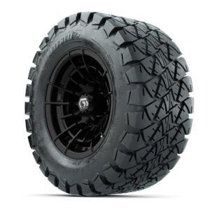 GTW® Boost Gloss Black 12 in Wheels with 22x10-12 Timberwolf All-Terrain Tires – Full Set - Image 3