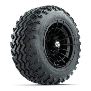 GTW® Boost Gloss Black 12 in Wheels with 22x11.00-12 Rogue All-Terrain Tires – Full Set - Image 3