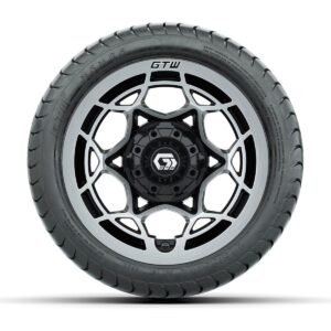 GTW® Nexus Gloss Black 12 in Wheels with 215/35-12 Mamba Street Tires – Full Set - Image 1