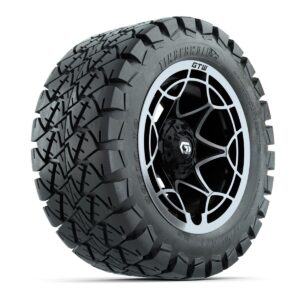 GTW® Nexus Gloss Black 12 in Wheels with 22x10-12 Timberwolf All-Terrain Tires – Full Set - Image 2