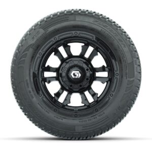 GTW® Shogun Gloss Black 12 in Wheels with 215/50-R12 Fusion S/R Steel Belt Radial Tires – Full Set - Image 3