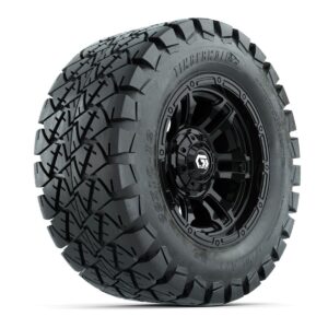 GTW® Shogun Gloss Black 12 in Wheels with 22x10-12 Timberwolf All-Terrain Tires – Full Set - Image 2