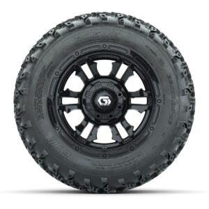 GTW® Shogun Gloss Black 12 in Wheels with 22x11.00-12 Rogue All-Terrain Tires – Full Set - Image 2