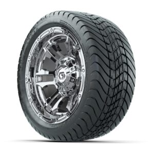 GTW® Shogun Chrome 12 in Wheels with 215/35-12 Mamba Street Tires – Full Set - Image 1