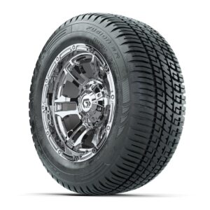 GTW® Shogun Chrome 12 in Wheels with 215/50-R12 Fusion S/R Steel Belt Radial Tires – Full Set - Image 2