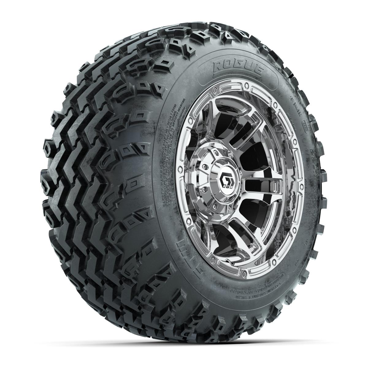 GTW Shogun Chrome 14 in Wheels with 25x10-14 Barrage Mud Tires – Full Set
