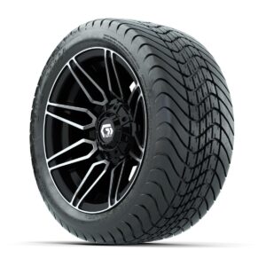 GTW® Stealth Black/Machined 12 in Wheels with 215/35-12 Mamba Street Tires – Full Set - Image 2