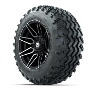 GTW® Stealth Black/Machined 12 in Wheels with 22x11.00-12 Rogue All-Terrain Tires – Full Set - Image 3