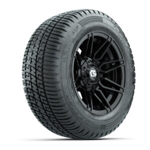 GTW® Stealth Gloss Black 12 in Wheels with 215/50-R12 Fusion S/R Steel Belt Radial Tires – Full Set - Image 2