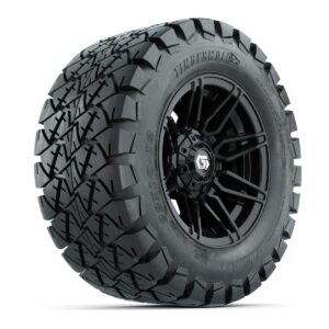 GTW® Stealth Gloss Black 12 in Wheels with 22x10-12 Timberwolf All-Terrain Tires – Full Set - Image 2