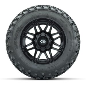 GTW® Stealth Gloss Black 12 in Wheels with 22x11.00-12 Rogue All-Terrain Tires – Full Set - Image 3